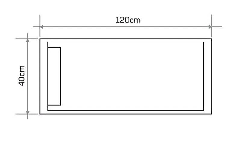 TCSC | Cream Royal Marble Rectangular Shower Base Hand-carved from Solid Marble Block (W)16" (L)48"