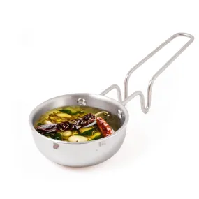 The Indus Valley Triply Stainless Steel Tadka Pan | Very Small 12cm/4.7 inch, 0.3Ltr, 0.35kg | Induction Friendly | Nonstick 3-Layer Body, 100% Pure & Toxin-Free, No Chemical Coating