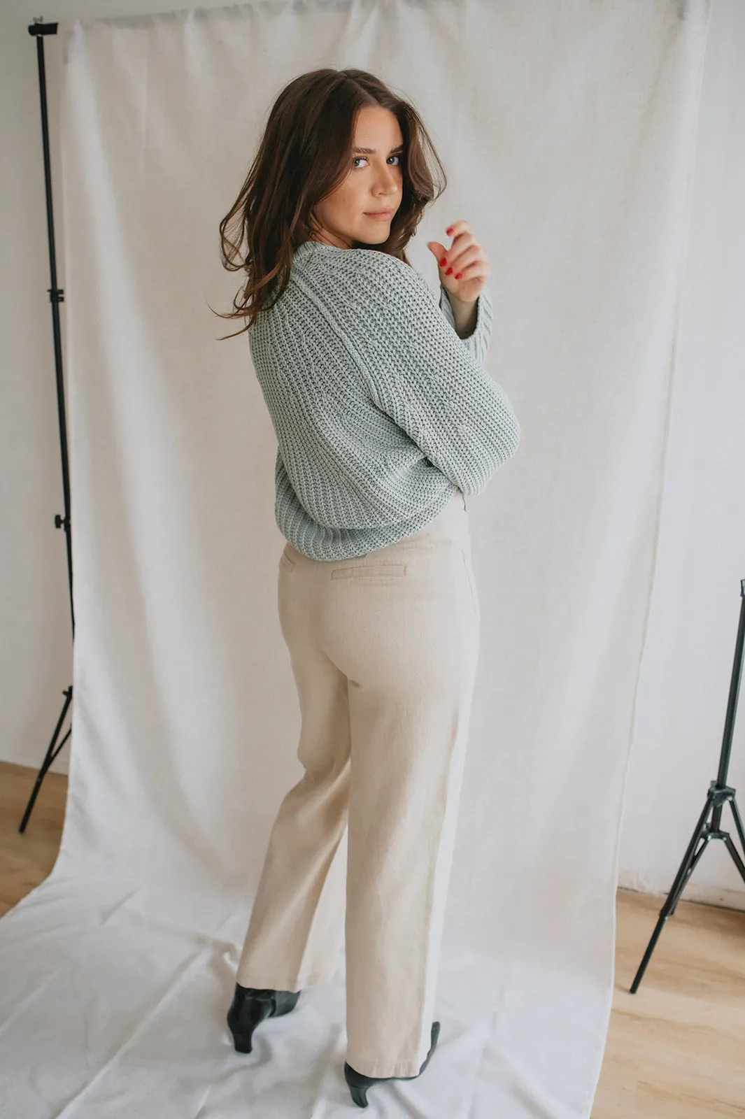 The Kunis Linen Pant - Sand Melange