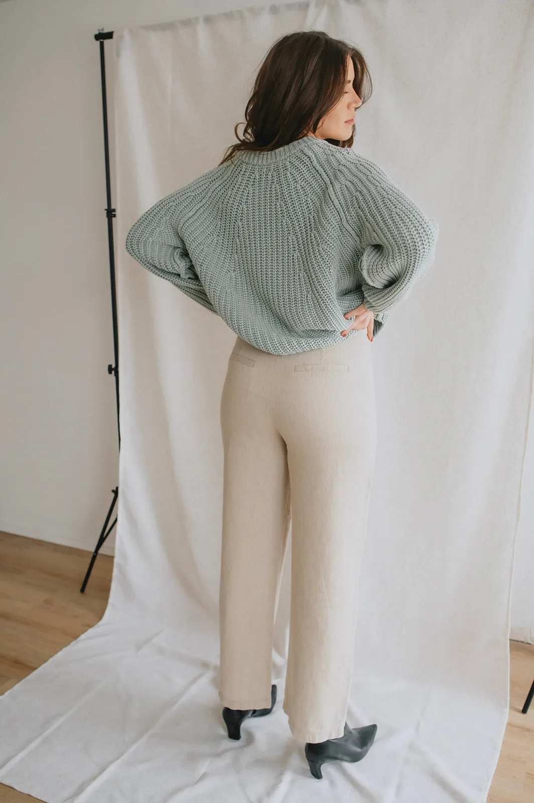 The Kunis Linen Pant - Sand Melange