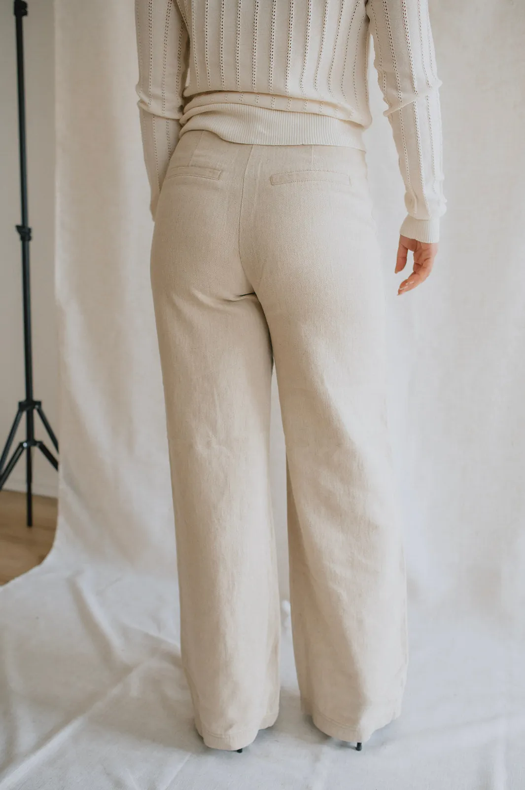 The Kunis Linen Pant - Sand Melange