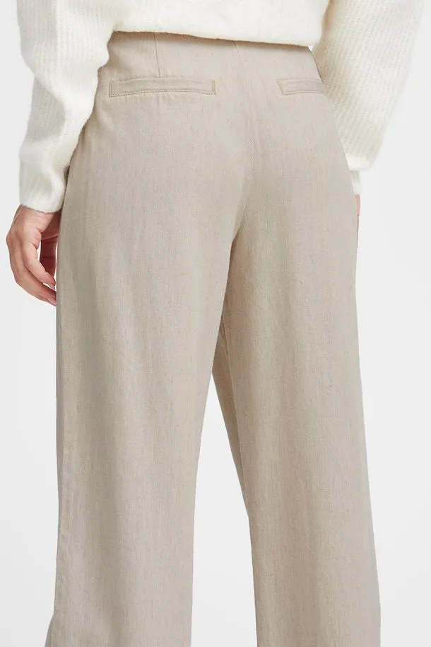 The Kunis Linen Pant - Sand Melange