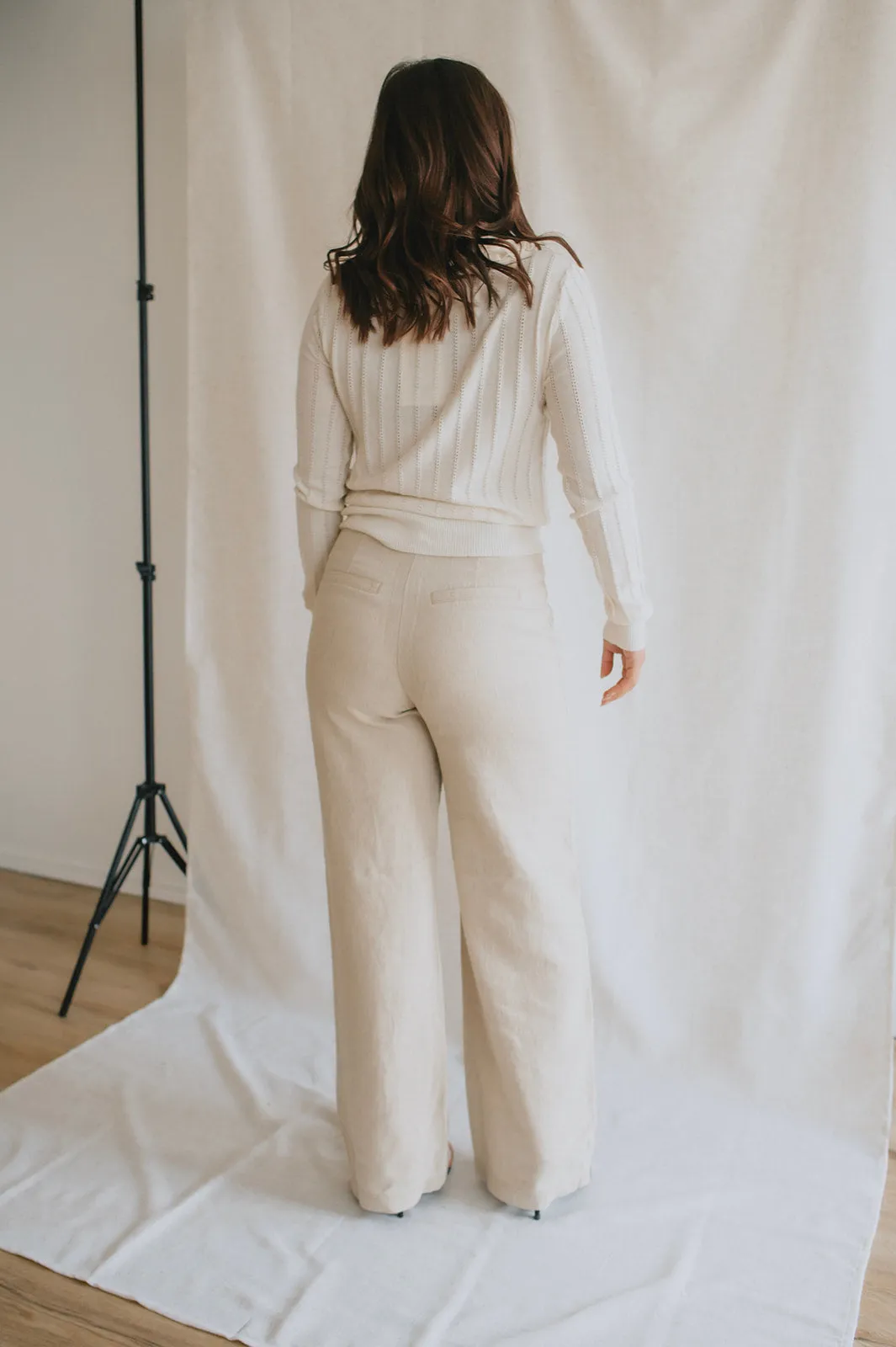 The Kunis Linen Pant - Sand Melange