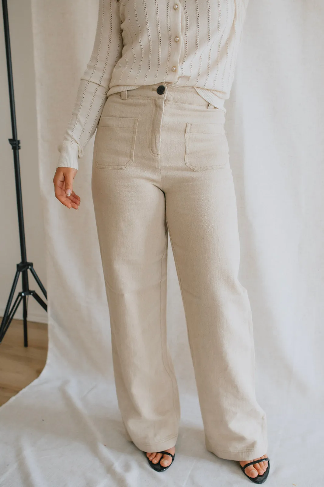 The Kunis Linen Pant - Sand Melange