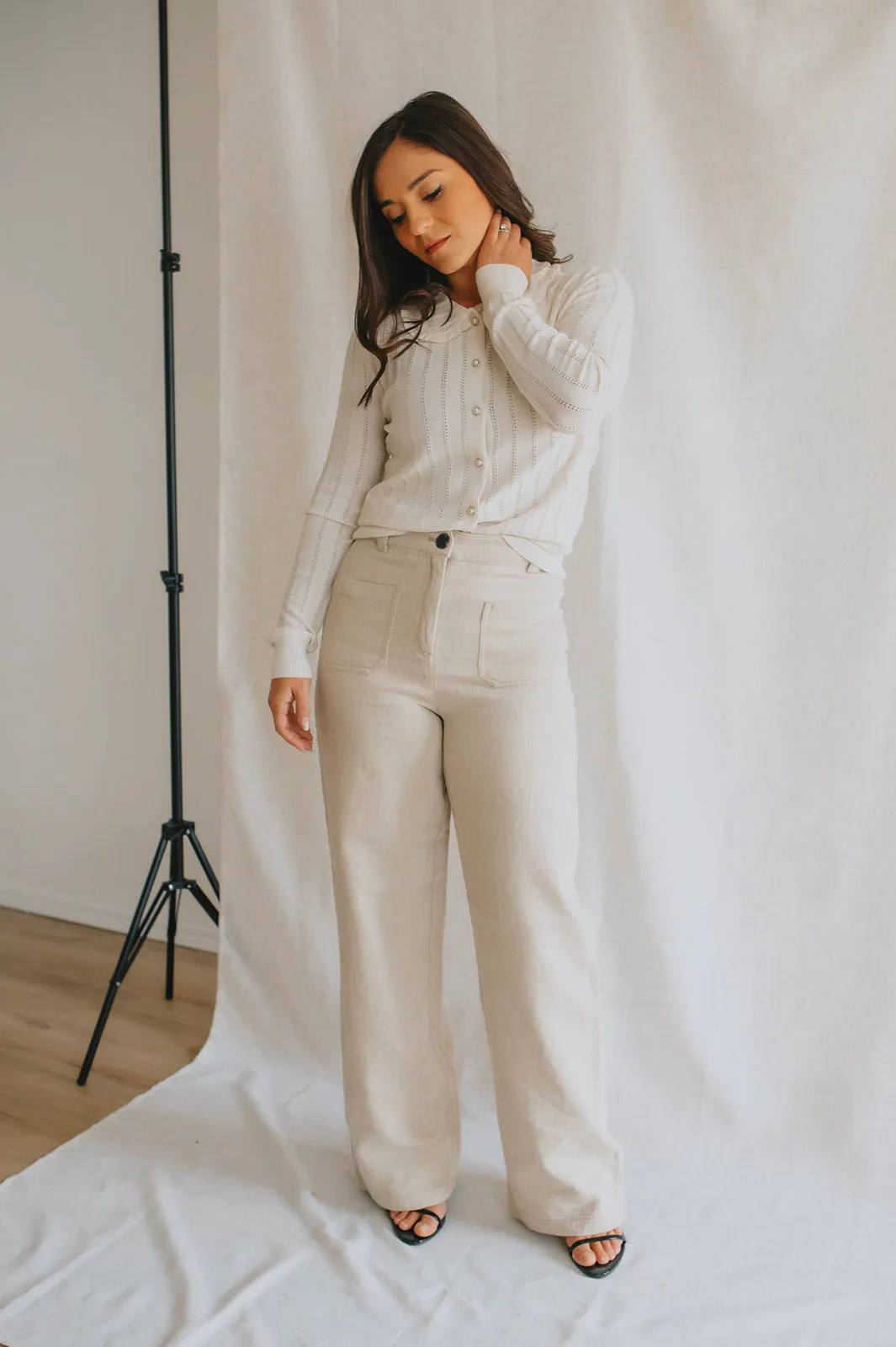 The Kunis Linen Pant - Sand Melange