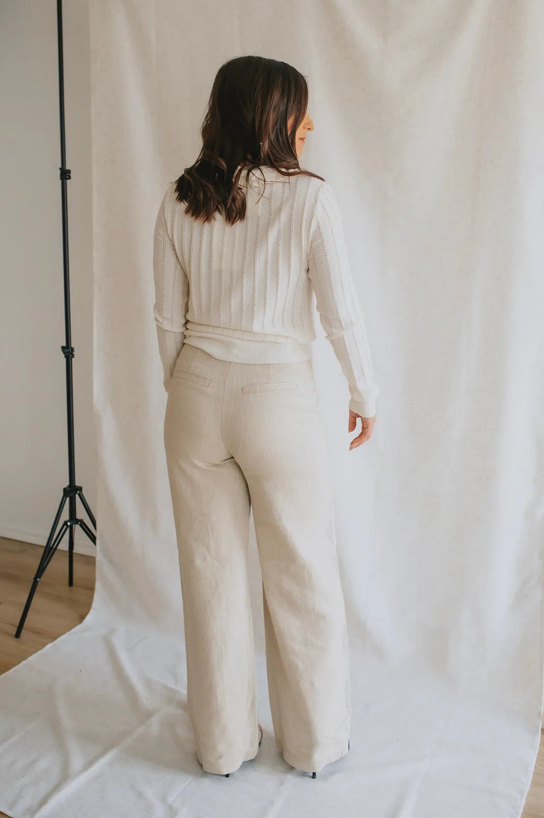 The Kunis Linen Pant - Sand Melange