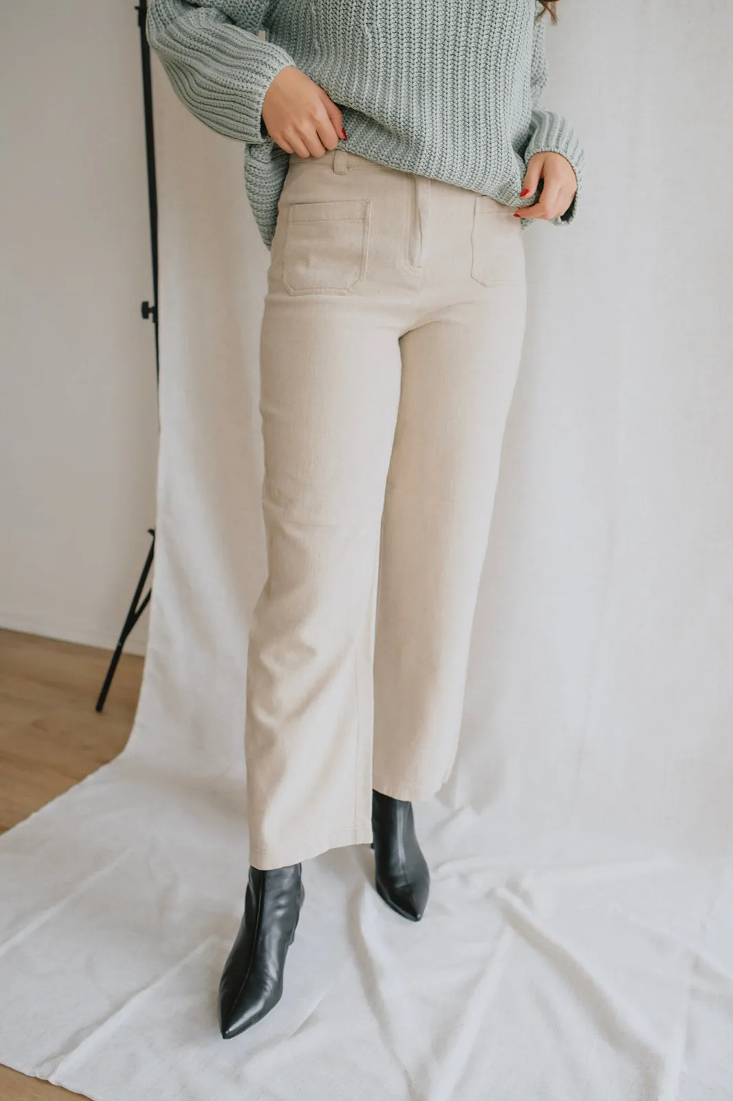 The Kunis Linen Pant - Sand Melange