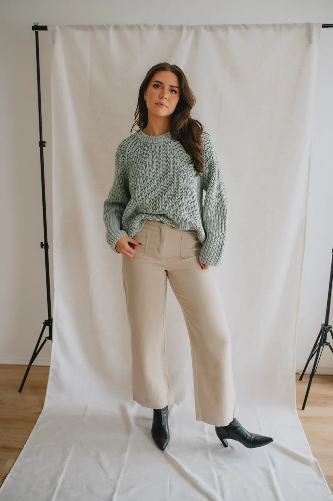 The Kunis Linen Pant - Sand Melange