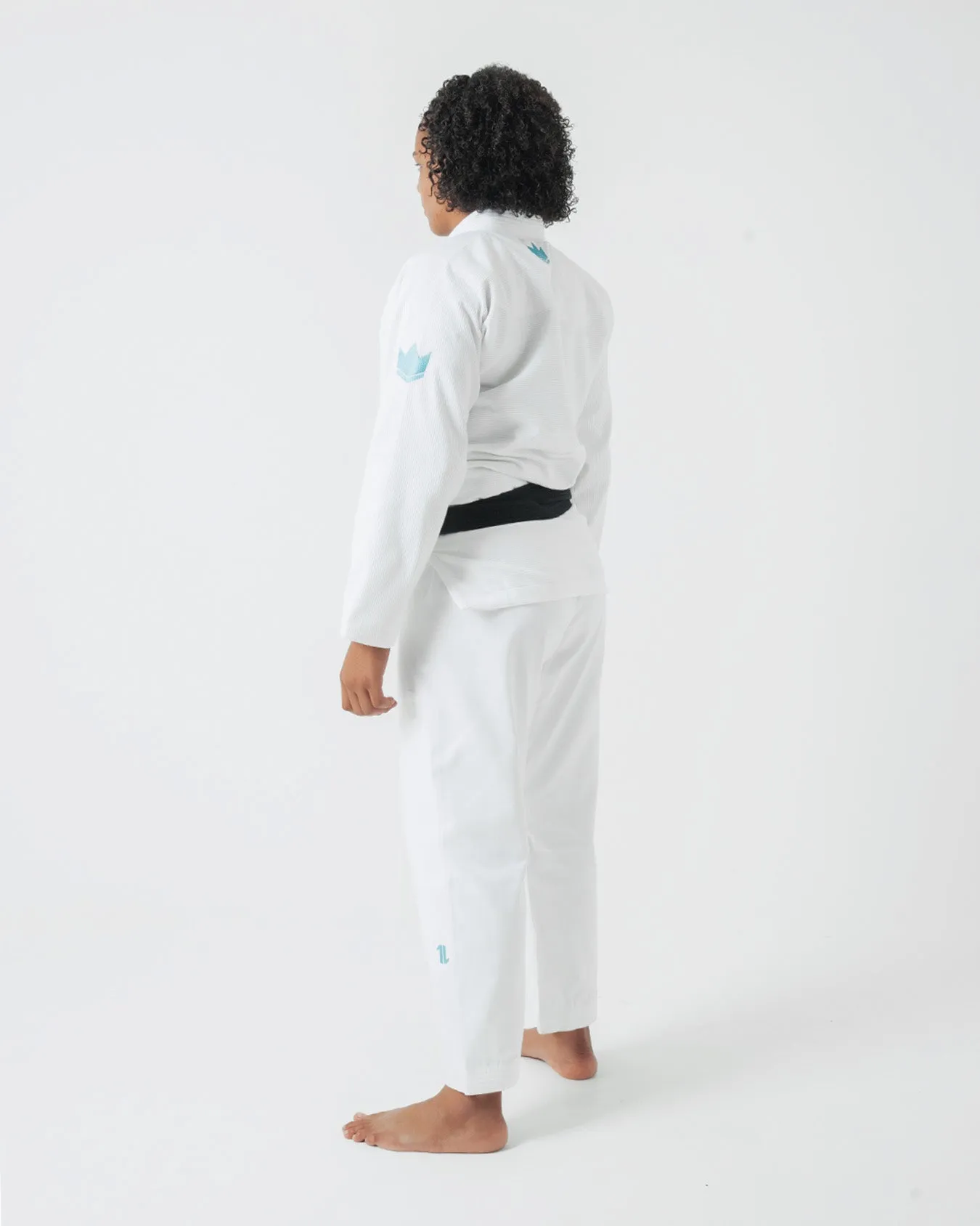 The ONE Womens Jiu Jitsu Gi - White/Sky Blue - FREE White Belt