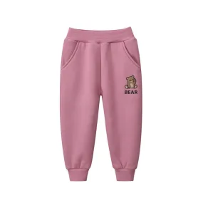 Toddler/Kid Girl's Pink Pants with Bear Design