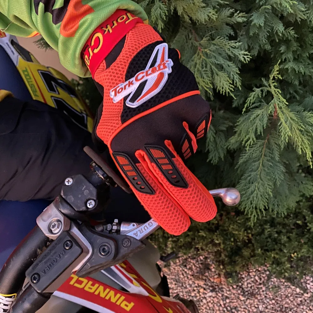 TORK CRAFT LIMITED EDIT. X-LARGE RACING GLOVE ORANGE SYN. LEATHER GL123