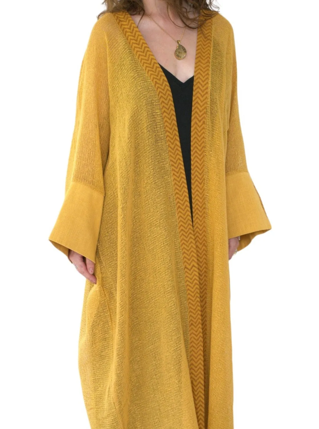 Turmeric Organic Cotton Mesh Long Kimono