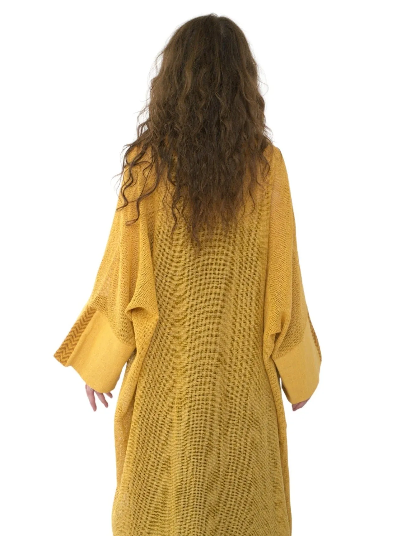 Turmeric Organic Cotton Mesh Long Kimono