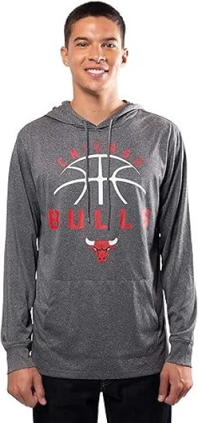 Ultra Game NBA Official Men’s Super Soft Lightweight Pullover Hoodie Sweatshirt - Unisex, Chicago Bulls, Heather Charcoal|Chicago Bulls