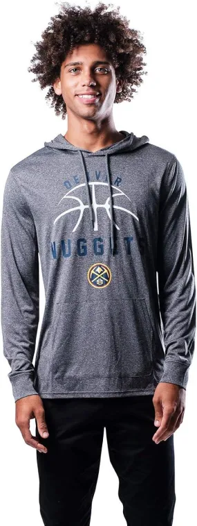 Ultra Game NBA Official Men’s Super Soft Lightweight Pullover Hoodie Sweatshirt - Unisex, Denver Nuggets, Heather Charcoal|Denver Nuggets