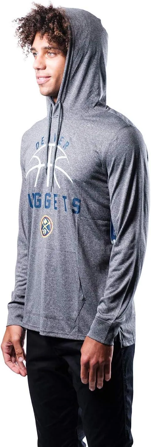 Ultra Game NBA Official Men’s Super Soft Lightweight Pullover Hoodie Sweatshirt - Unisex, Denver Nuggets, Heather Charcoal|Denver Nuggets