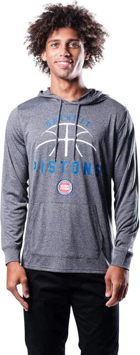 Ultra Game NBA Official Men’s Super Soft Lightweight Pullover Hoodie Sweatshirt - Unisex, Detroit Pistons, Heather Charcoal|Detroit Pistons