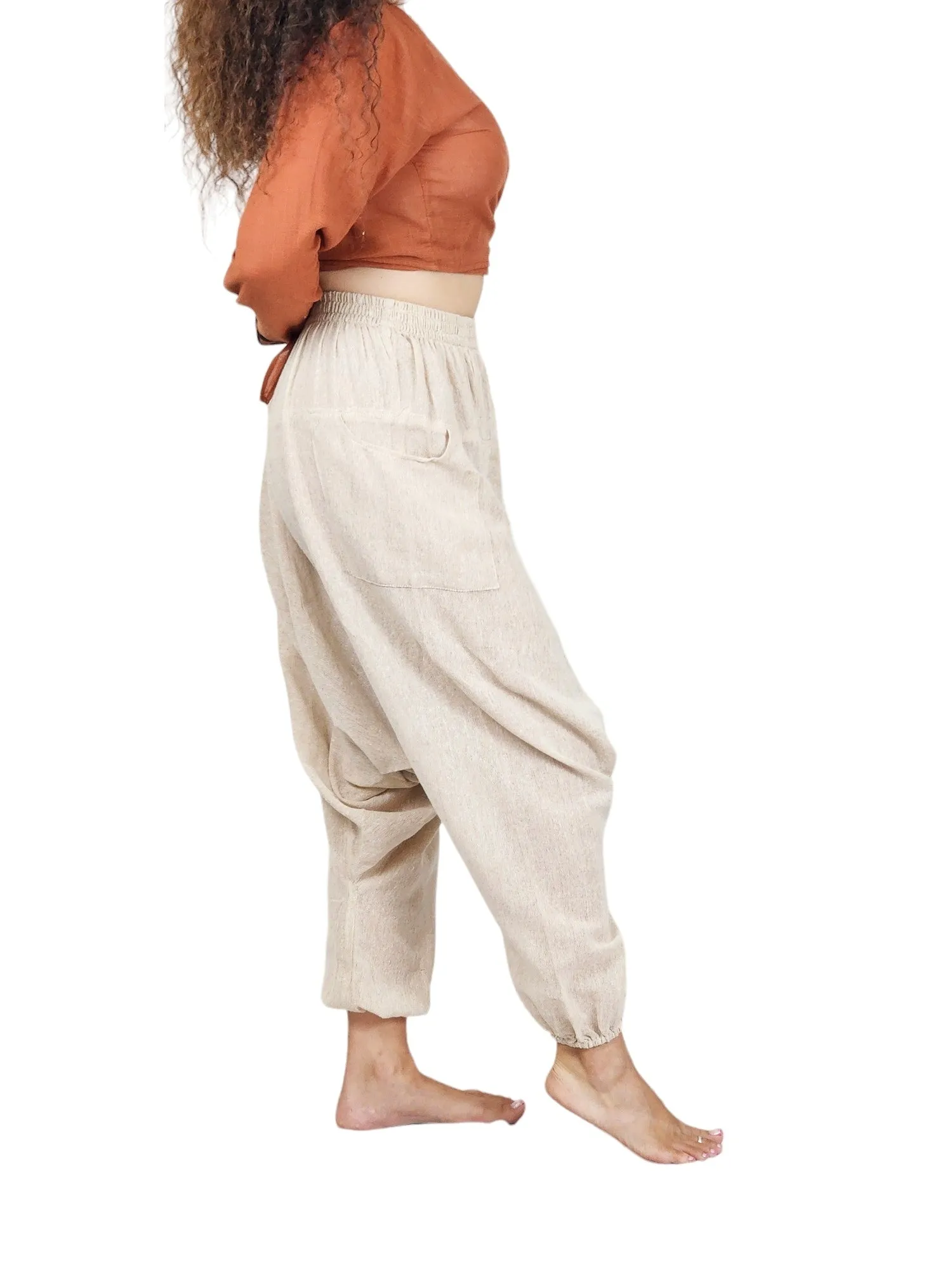 Unisex Organic Cotton Harem Pants - Free Size