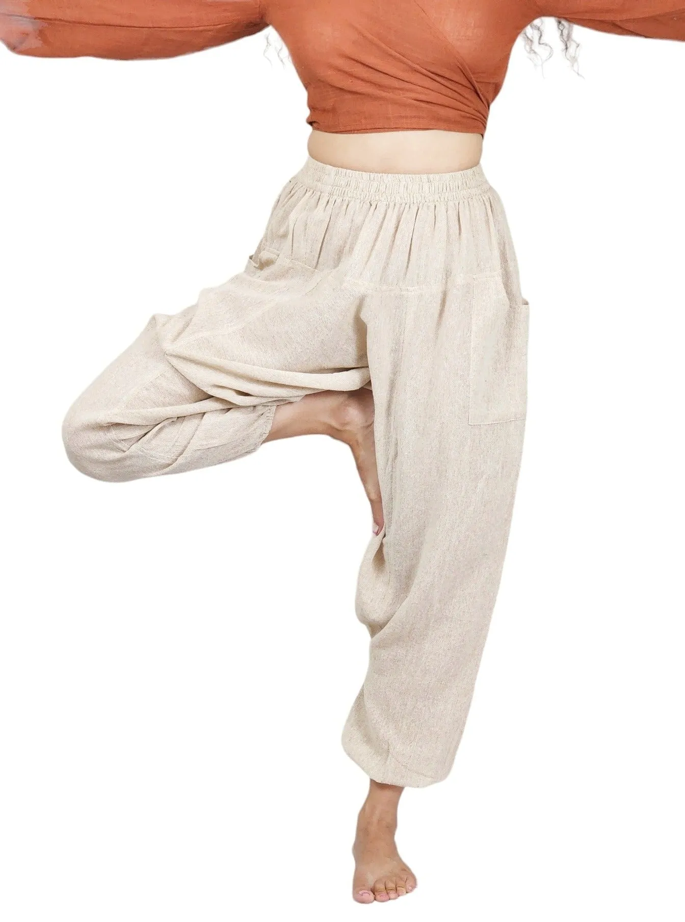 Unisex Organic Cotton Harem Pants - Free Size