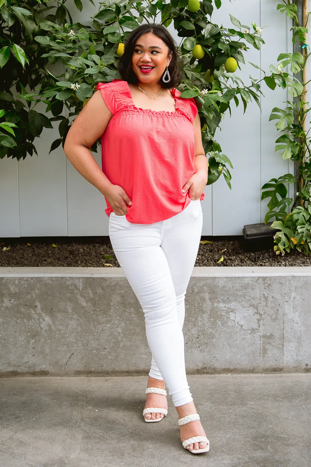 Uptown Top in Coral