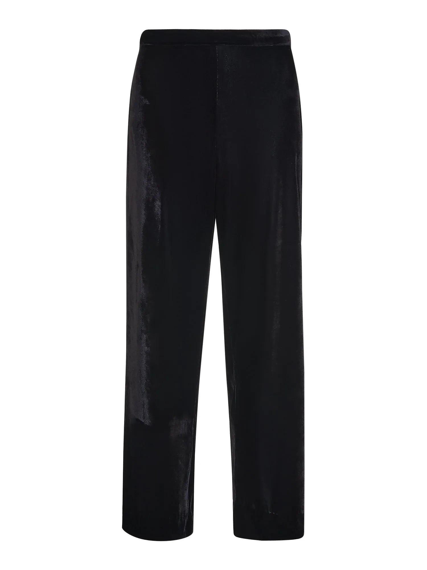 Velvet Wide Leg Crop Trousers