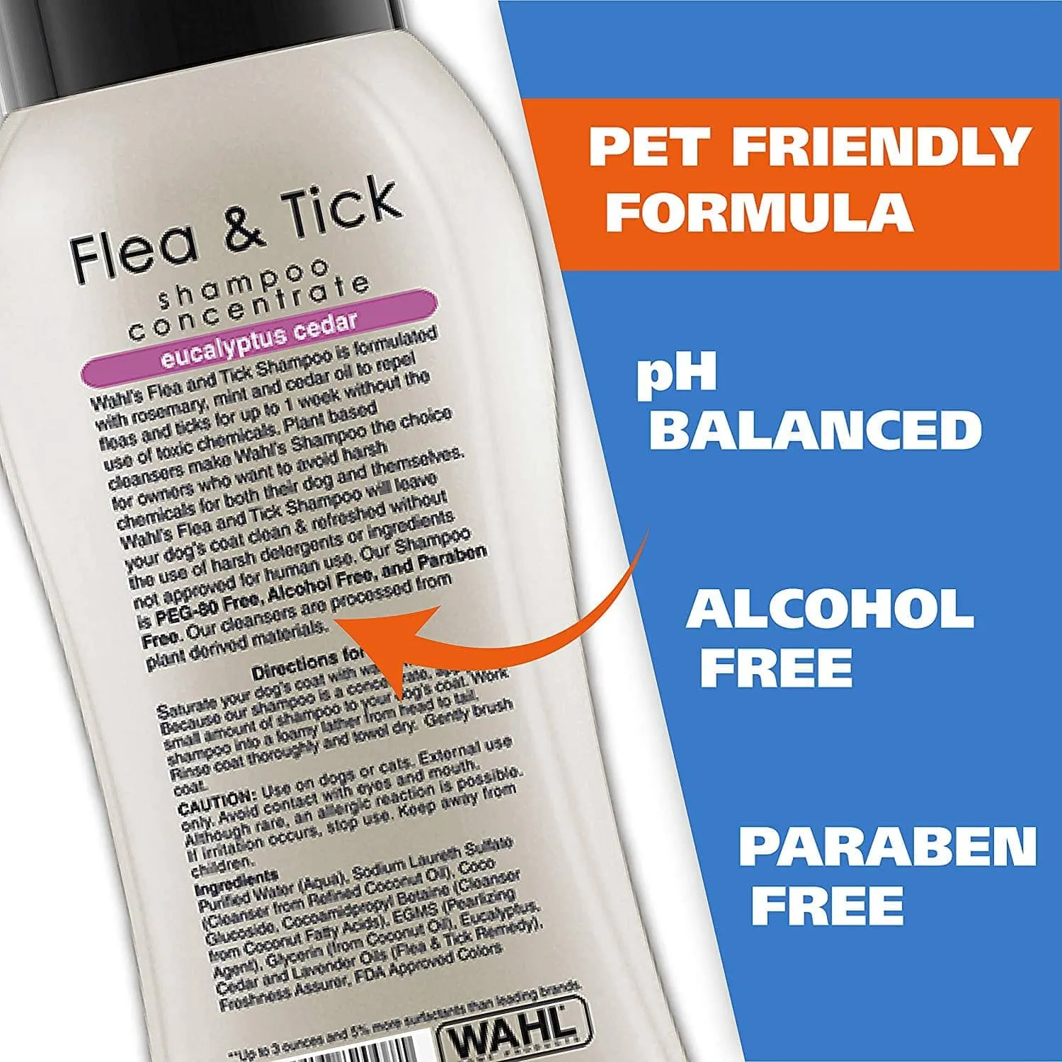 Wahl Flea Comb and Flea & Tick Eucalyptus Cedar Shampoo for Dogs Combo