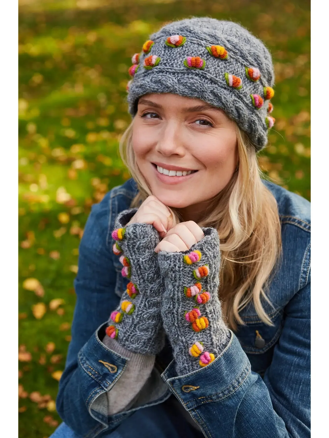 Waterford Fingerless Gloves - Grey