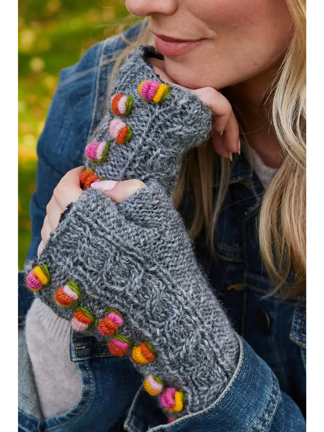 Waterford Fingerless Gloves - Grey