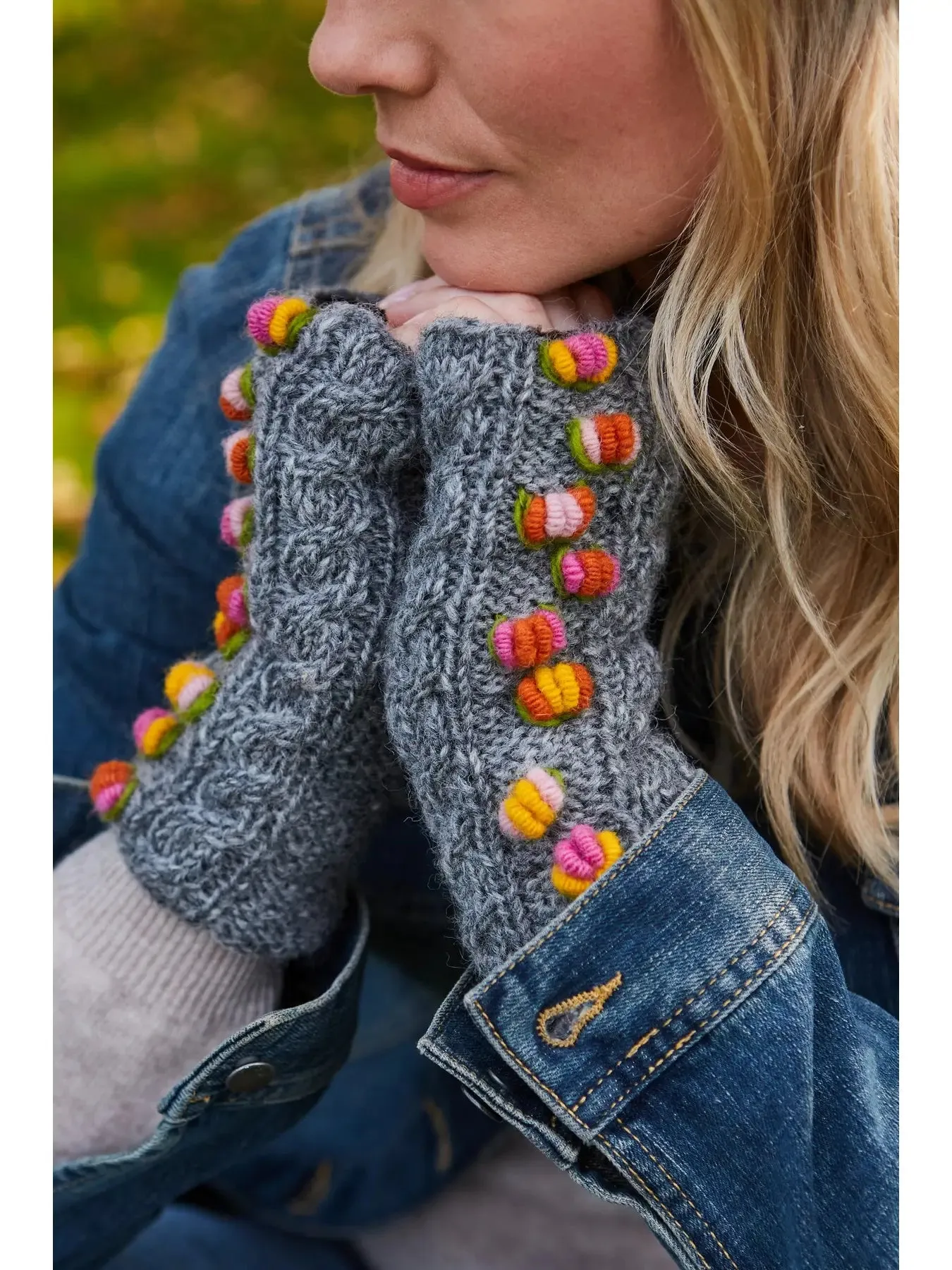 Waterford Fingerless Gloves - Grey