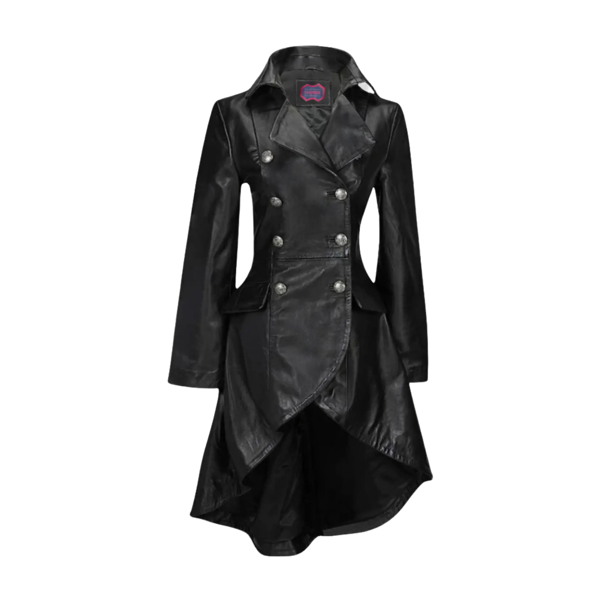 Womens Black Leather Coat