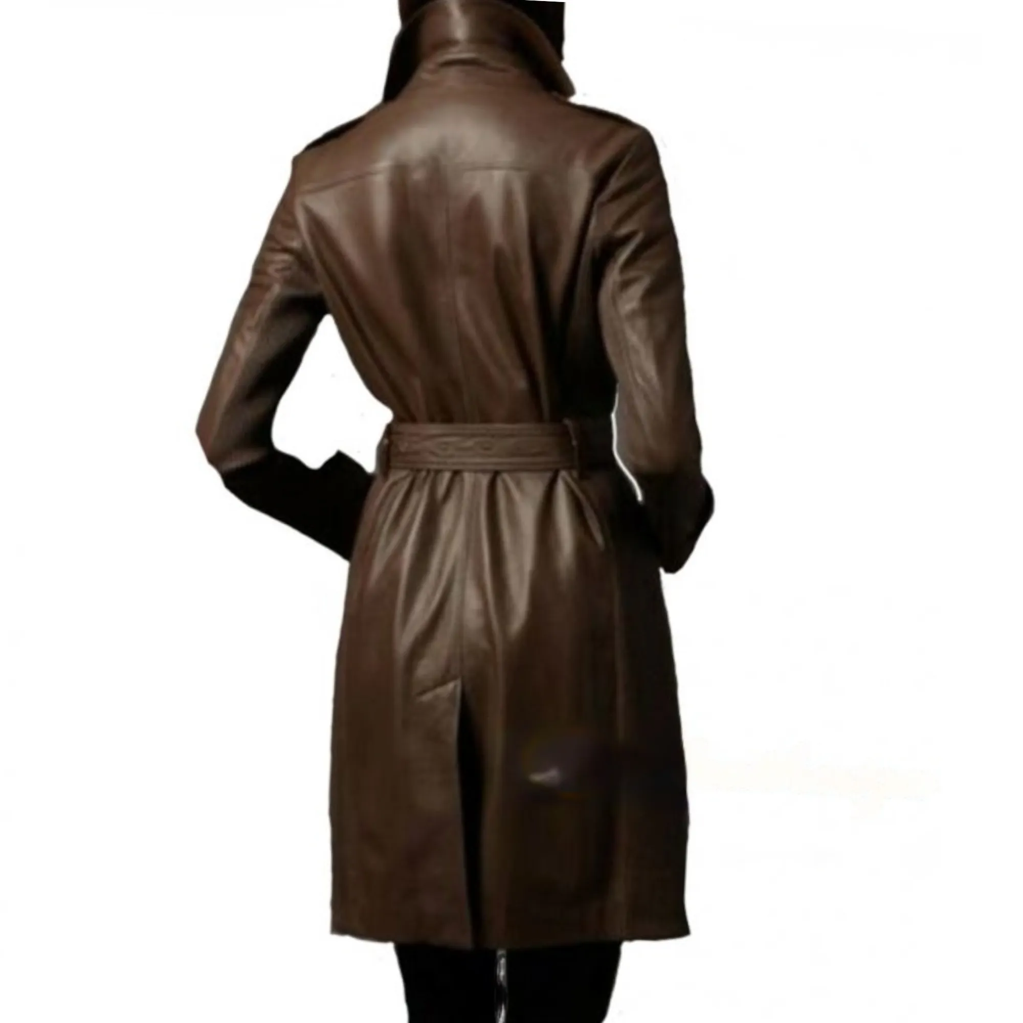 Womens Brown Leather Coat