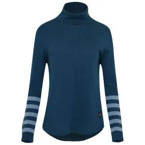 Womens Merino Roll Neck Sweater (Petrol/Sky)