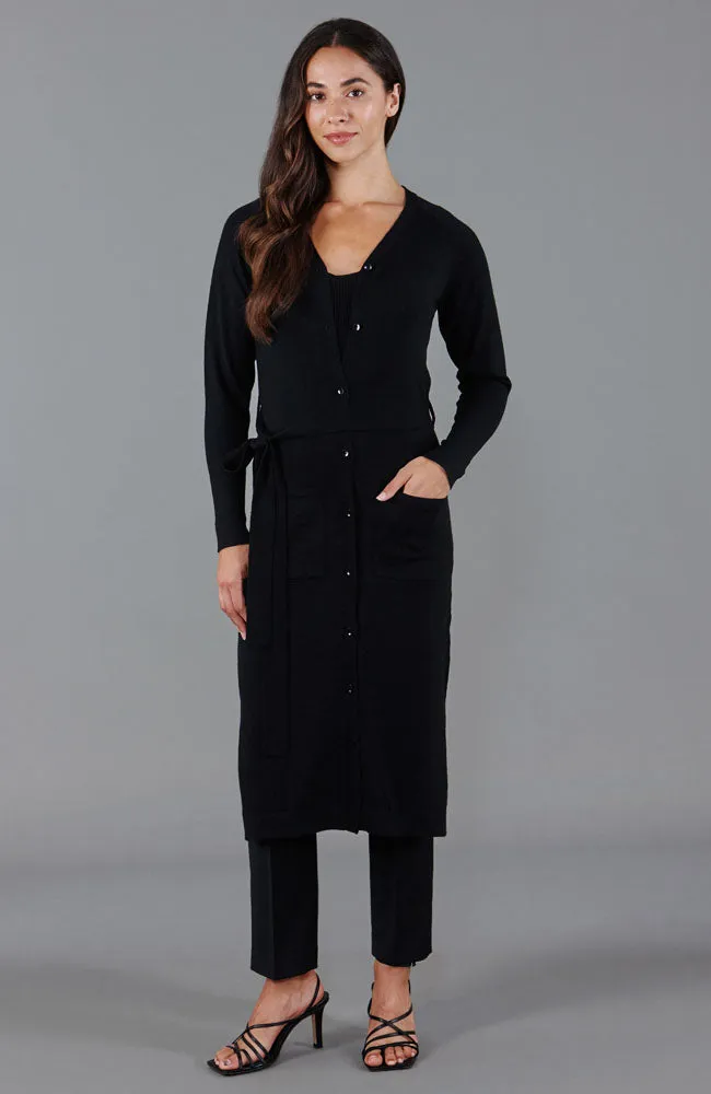 Womens Pure Extrafine Merino Long Cardigan Dress