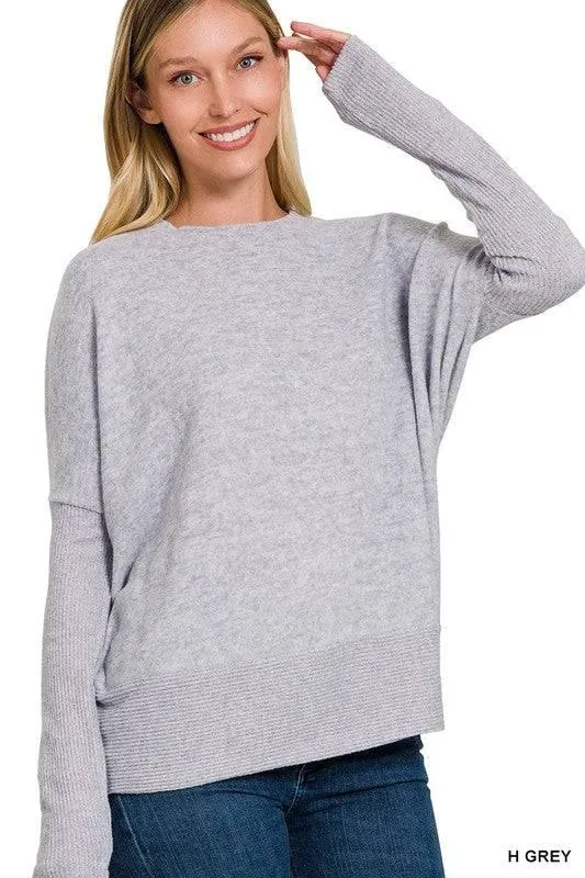 Zenana Hacci Dolman Sleeve Sweater