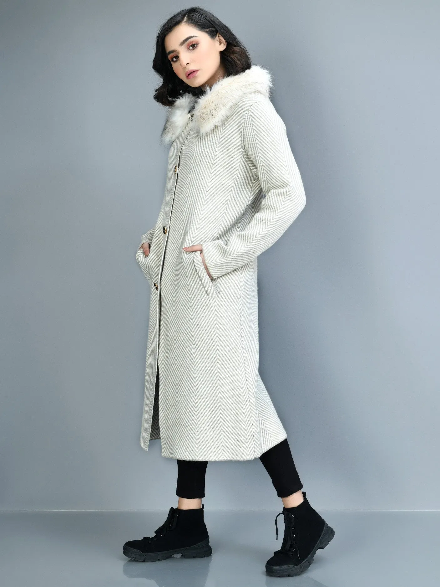 Zigzag Faur Fur Coat